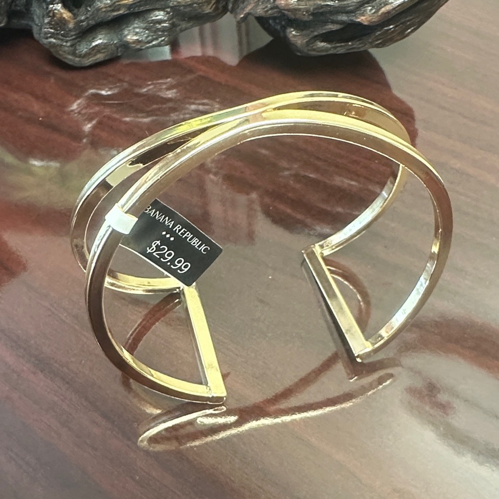 Banana Republic Gold-tone Open Layered Cuff Bracelet